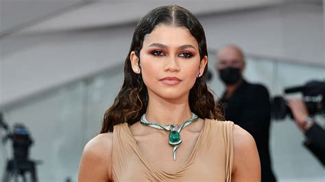 zendaya topless|Zendaya serves a bridal look in topless dress with see